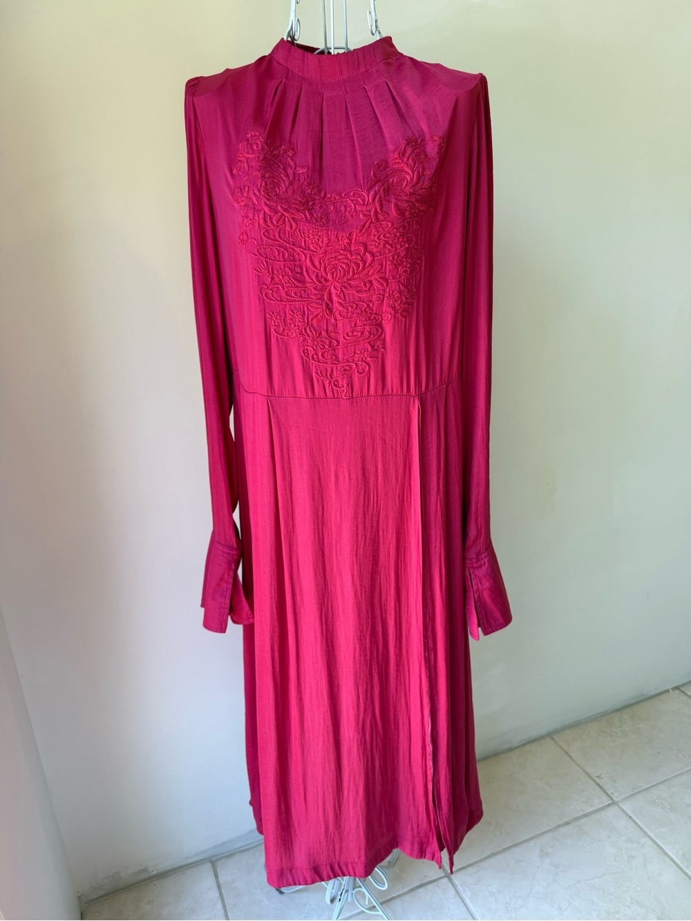 Free People Madenchina Harlequin Chine Embroidered Maxi Tunic Dress S - Picture 2 of 12